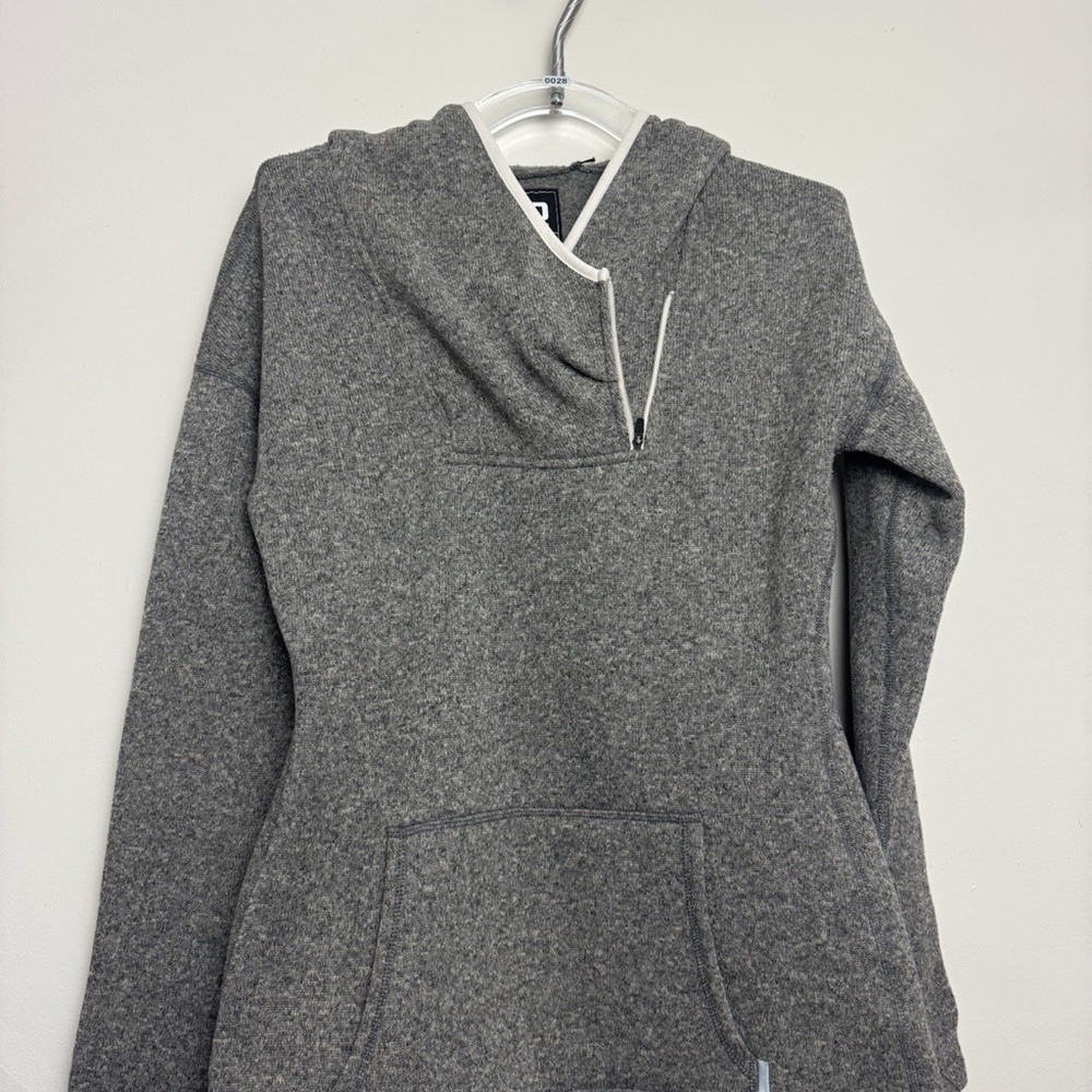 Stio Heather Gray Half-Zip Hooded Pullover